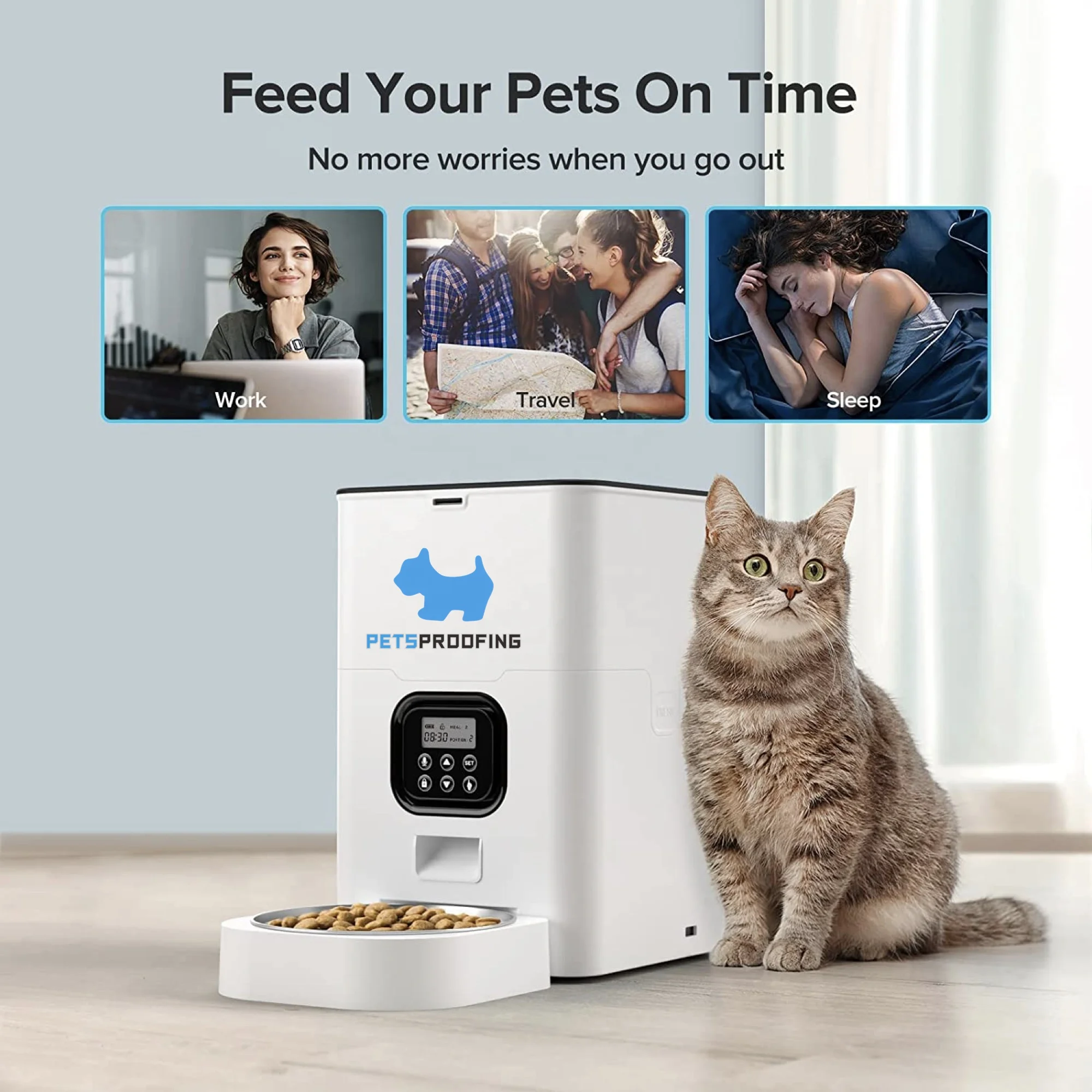 Smart Wifi Advanced Auto Reminder Timed Automatic Cat Dog Pet Food Dispenser Feeder Phone App Control