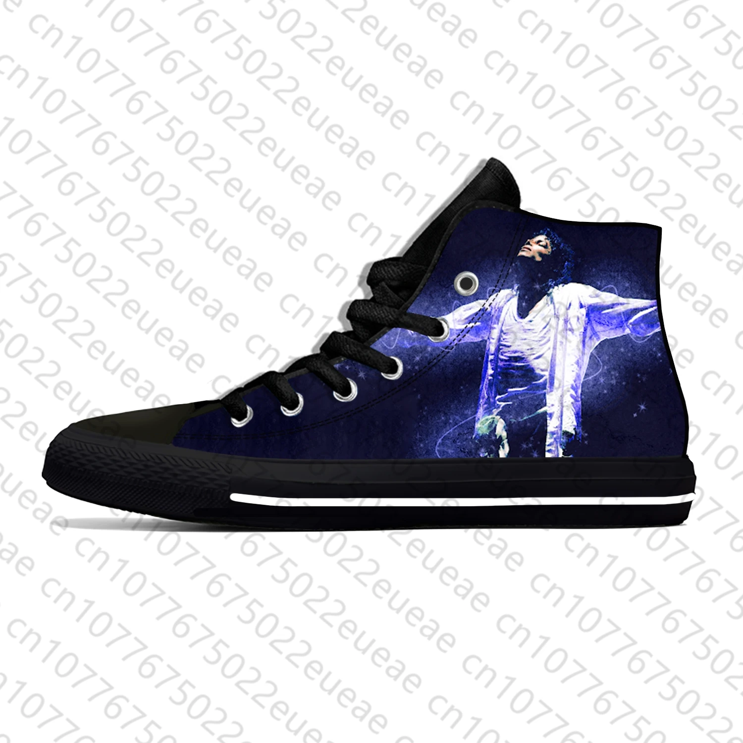 Hot King of Pop Michael Jackson Rock Music Singer Casual Cloth Shoes High Top Lightweight Breathable 3D Print Men Women Sneakers