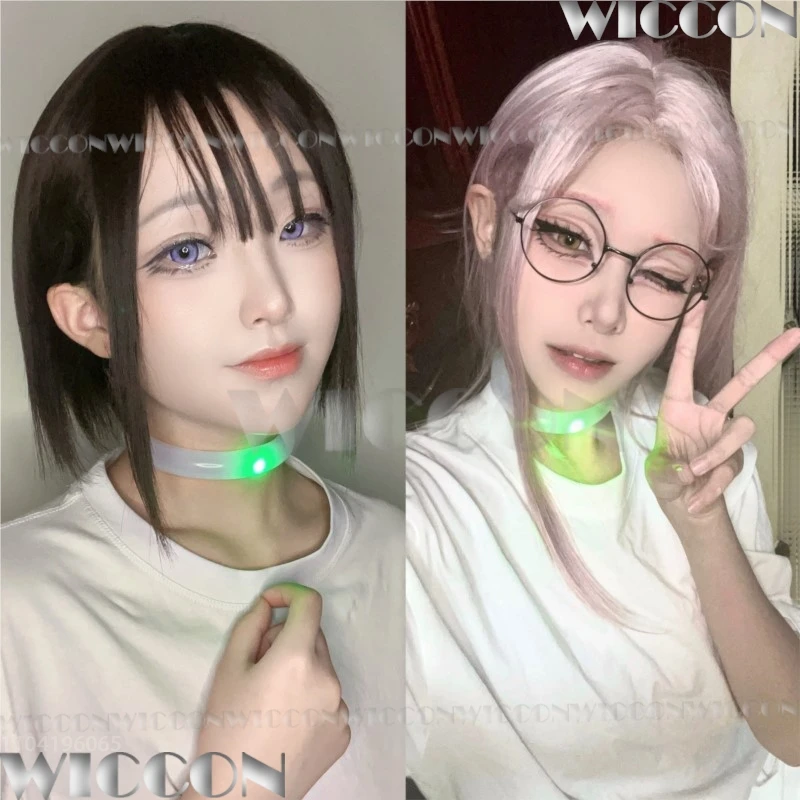 Alien Stage Anime Cosplay Luka Till Ivan Mizi Sua Hyuna Prop Choker Neck Ring Green / Red Light Women Men Roleplay Customized