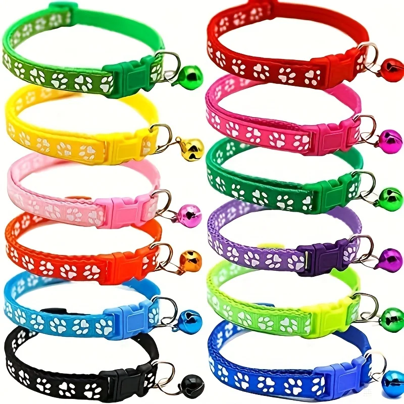 Soft Puppy Collars With Bells Adjustable Id Identification Set_voghion.com