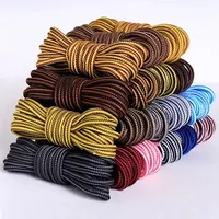 1 Pair Outdoor Boots Shoelaces Striped Double Color round Hiking Walking Sports Shoe Laces Leisure Rope Shoestrings Accessories