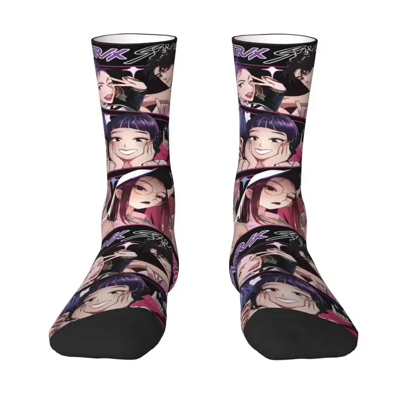 

Kpop Demon Hunters Huntrix Mens Crew Socks Unisex Cute Spring Summer Autumn Winter Dress Socks