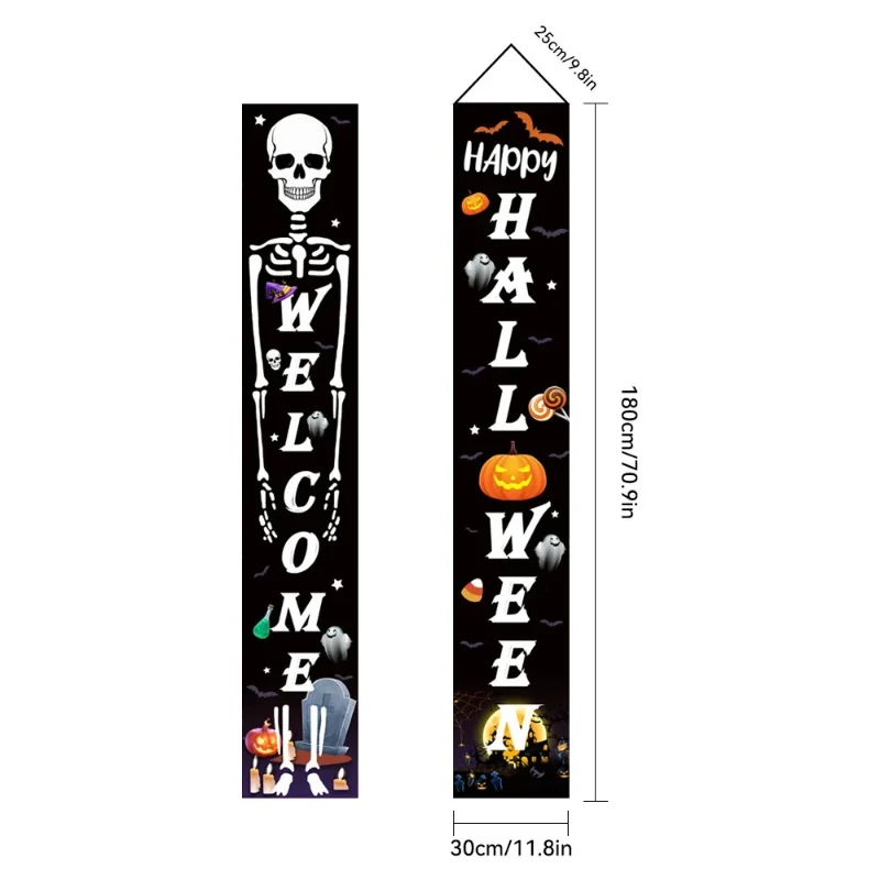 Halloween Hanging Door Curtain Banner Pumpkin Ghost Happy Halloween decorazioni per la casa dolcetto o scherzetto forniture per feste Horror