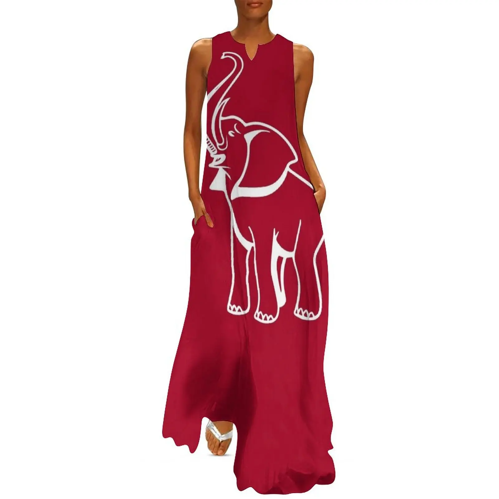 Delta Elephant Sigma Red Theta 2 Long Dress loose women