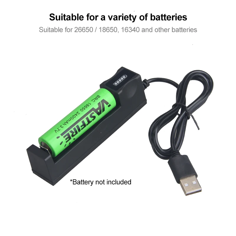 VASTFIRE Rechargeable 18650 Battery With USB Charger