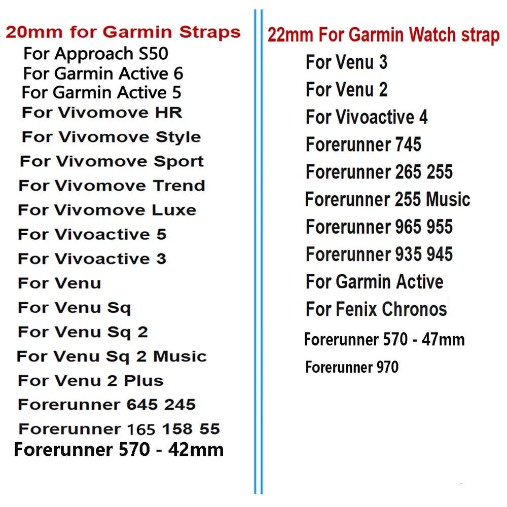 22 20mm Nylon Woven Watch Strap For Garmin Active 6/5 Soft Comfortable Wristband Forerunner 265 255 570-47mm Watch Accessories