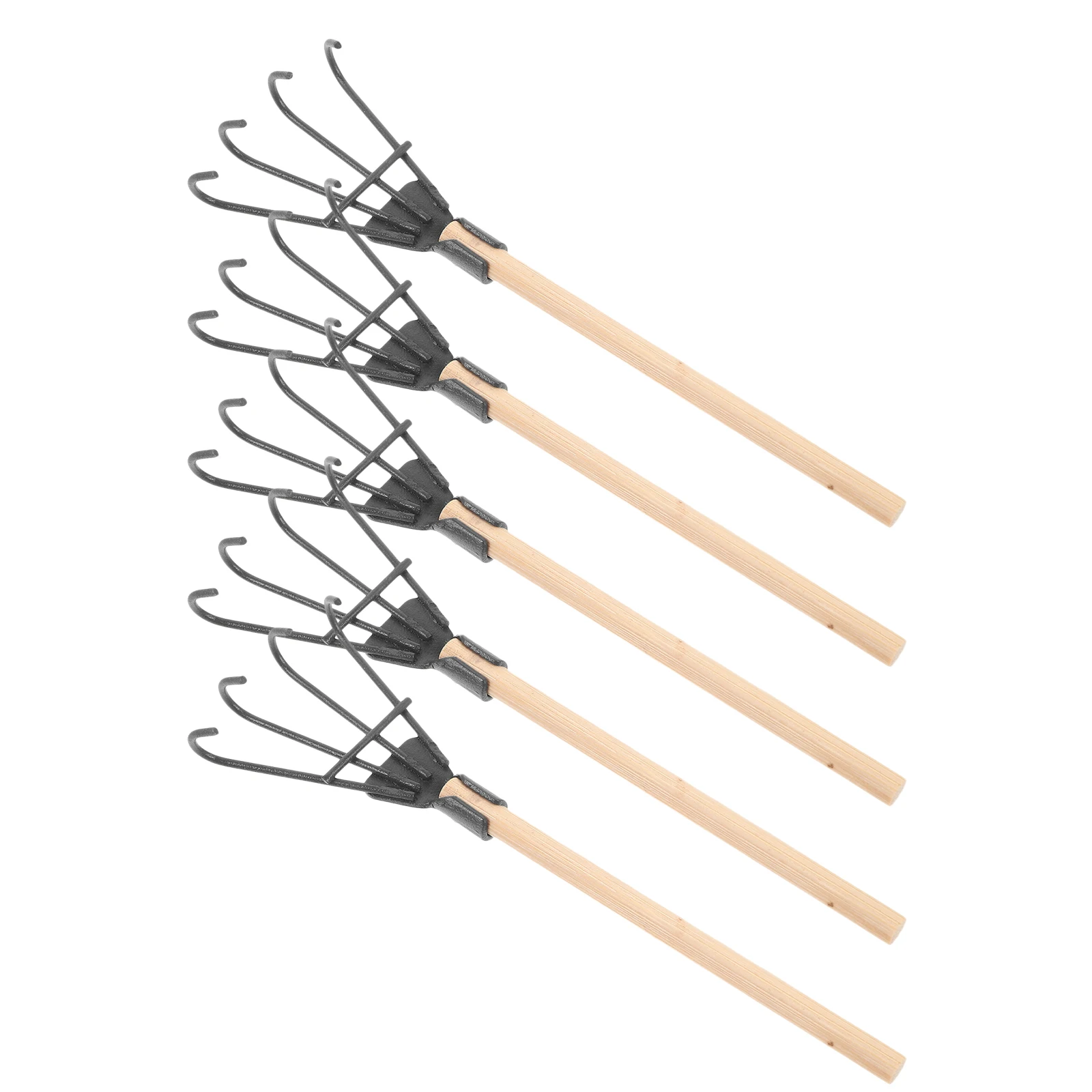 

5 Pcs Mini Sand Rake Garden Soil Adornments to Dig Decorative Miniature Rakes Wrought Iron
