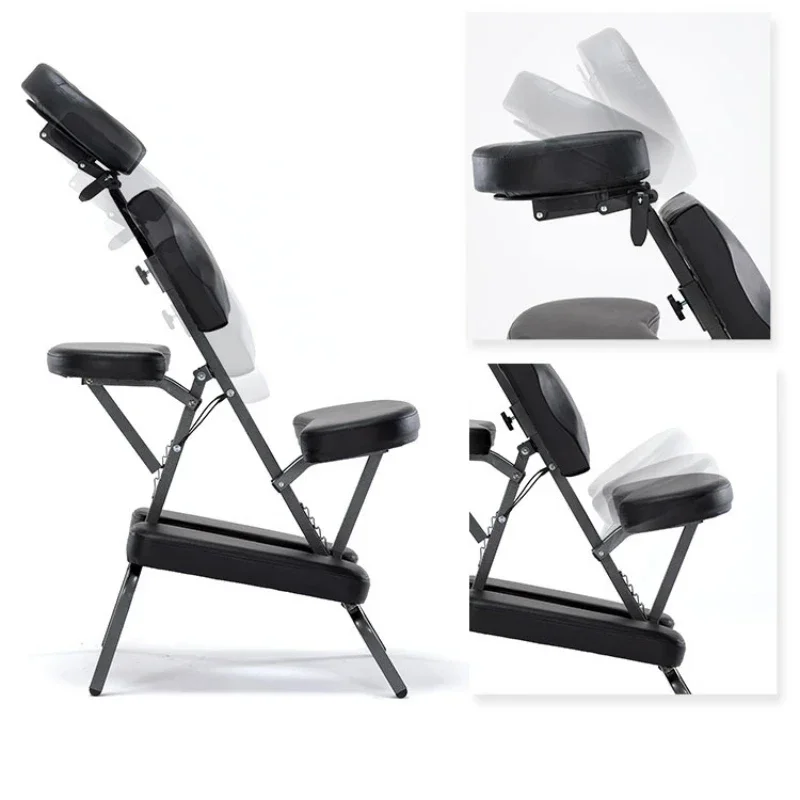 Portable Folding Tattoo Chair  Leather Massage Chair Adjustable Scraping Stool Physiotherapy Storage Chair for Professional Use