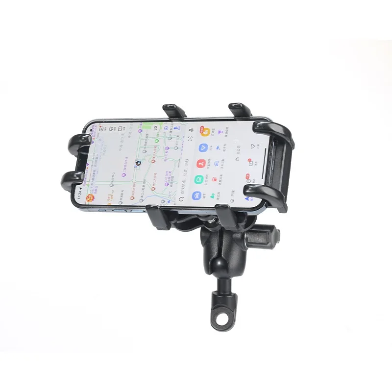 Motorcycle Bike Phone Holder with Shock Absorber Bicycle Handlebar Rearview Mirror Mount for 4.7-7.1 inch Smartphones Shockproof