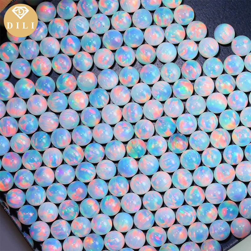 4mm 5pcs--300pcs/Lot Compatible with COE 33 Ball Shape Heat Resistant 900 Degree C. Synthetic Resin Free Opal Bead Without Hole