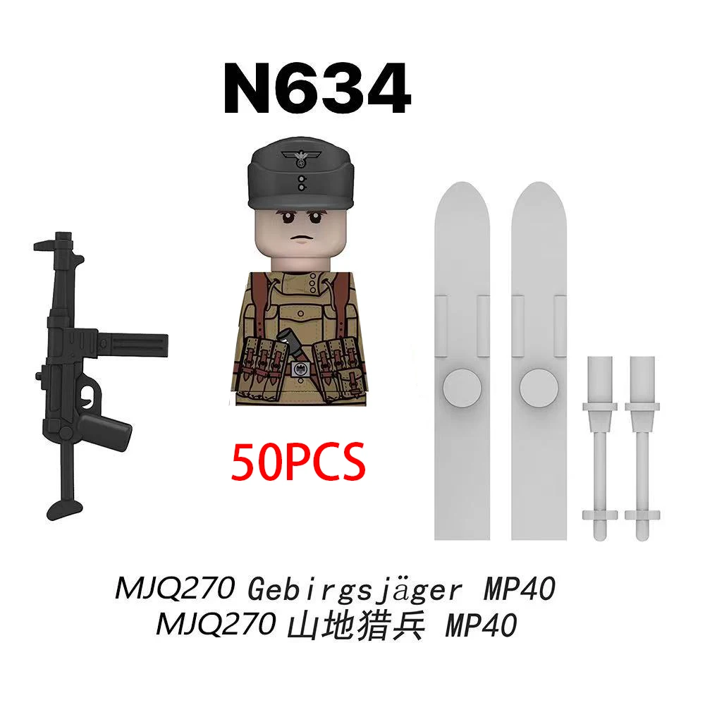 100PCS/50PCS Mountain Sniper Militaire Bouwstenen Minifiguurtje Met Geweer Oorlog Soldaat Action Figure Speelgoed Collectible Model