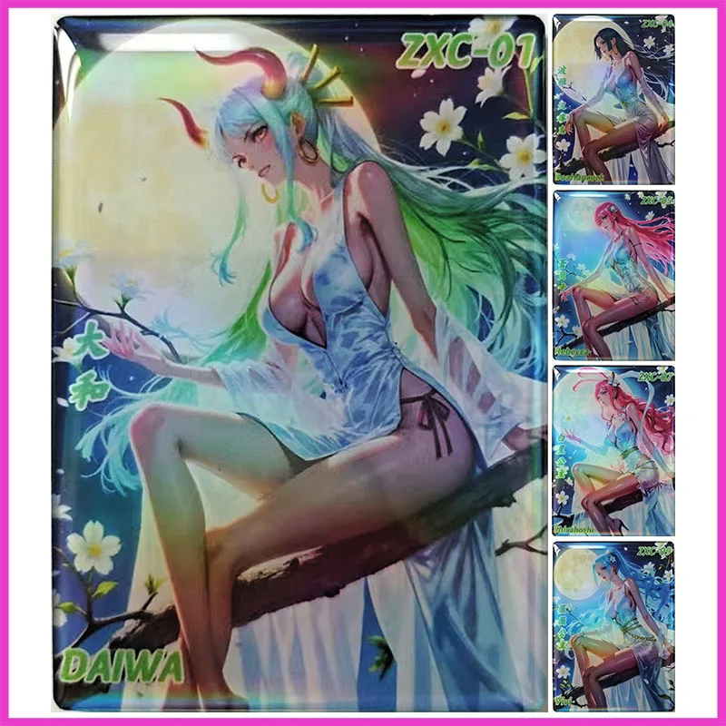 Anime ONE PIECE Rare ZXC Exicum Refraction Collectible Card Yamato Hancock Rebecca Shirahoshi Vivi Toys for boy Birthday Present