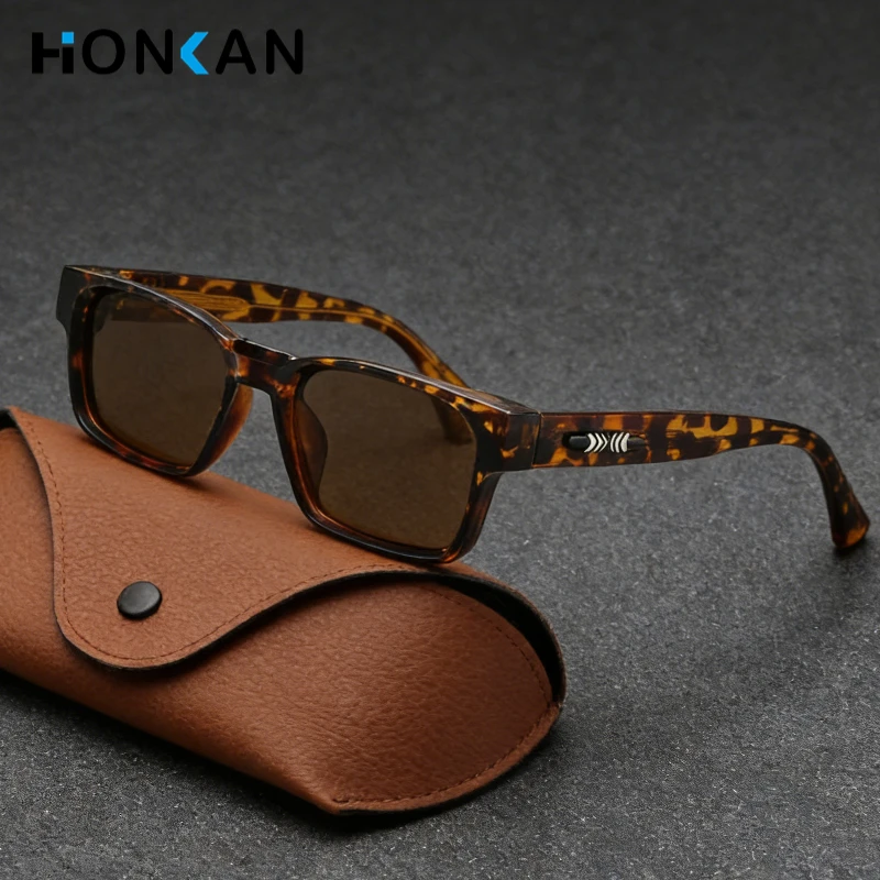 

Premium Square Frame Polarized Sunglasses Men Metal Core UV400 Men's Sun Glasses Travel Hiking Beach HD Shades Eyewear with Case