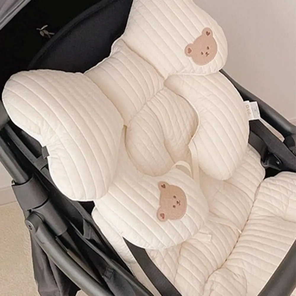 Bear Embroidery Baby Stroller Cushion Stroller Accessories Baby Seat Cushion Pushchair Car Mat Pram Cushion Car Seat