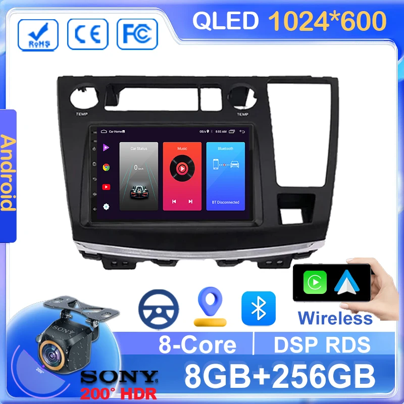 Auto Player Android For Nissan Elgrand E51 2002-2010 Multimedia GPS Video Navigation Carplay Screen Stereo Radio DVD WIFi QLED