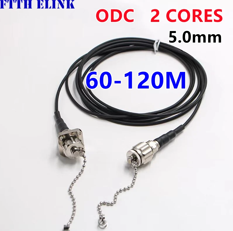 

60m70m80m100m120m 2-core ODC-LC FC SC armored patchcord SM 5.0mm TPU field optical cable waterproof 2C outdoor jumper 2 fibers