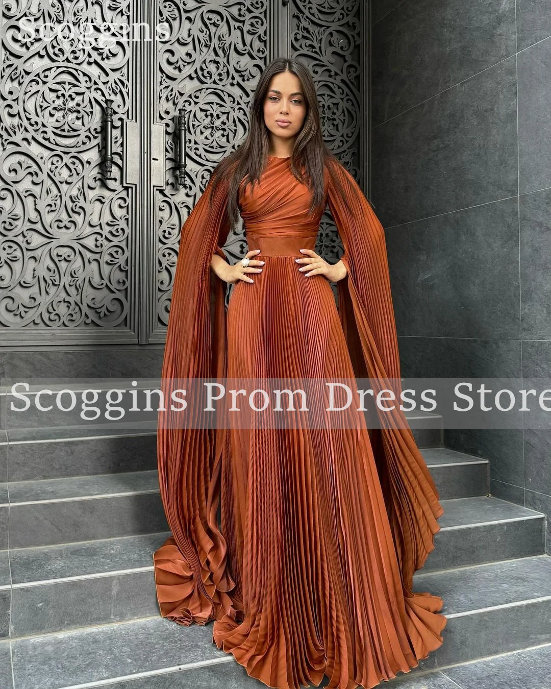 Scoggins A-Line Scoop Neckline Ruffle Floor-Length Dresses For Special Events Evening Dresses Prom Dresses Dress Dubai Luxury