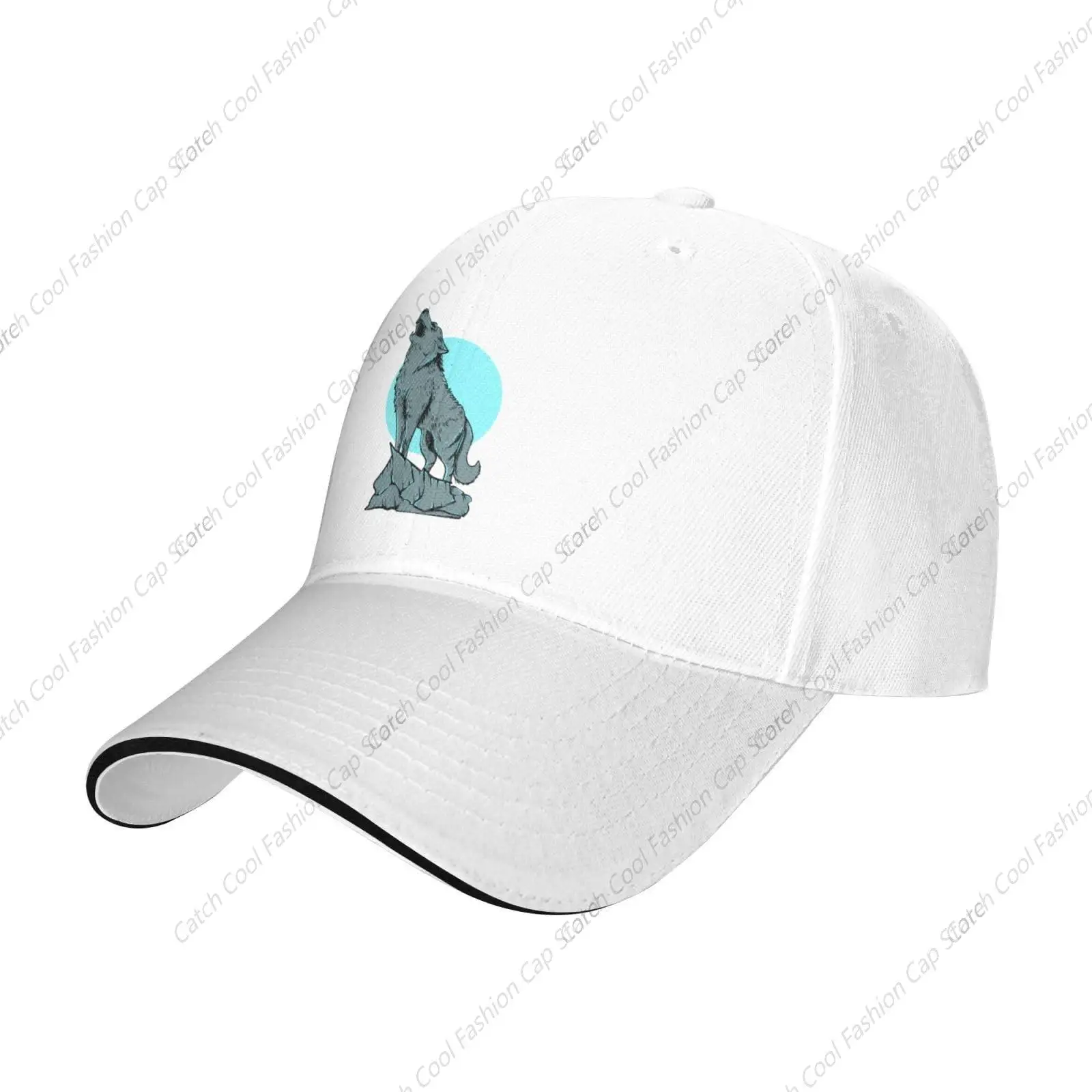 

Cartoon Cute Wolf Baseball Cap Women Men Hat Adjustable Golf Caps Dad Sun Hat Sports Breathable Fashion Daily Travel Unisex