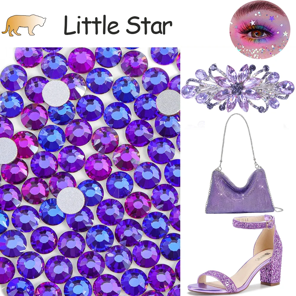 1440 шт., фиолетовые бархатные блестки высокого качества