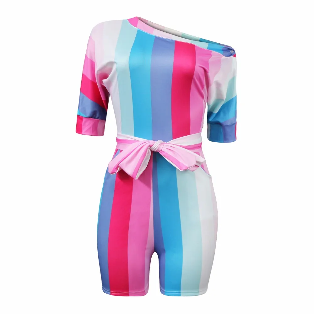 HAOOHU Sexy Playsuits stripe Summer Overalls 2023 New Rompers Womens Jumpsuit Casual Bodycon One Pieece Beach Bodysuits