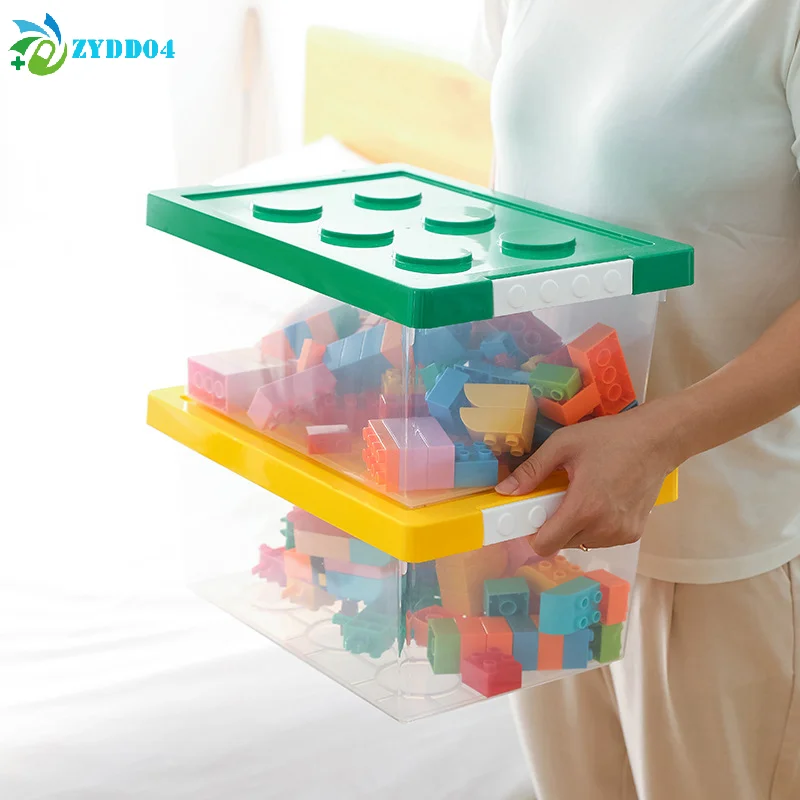 ●1PCS Kids Building Block Storage Box , Plastic Toys Organizer , Stationary Sundries Snack Case Container