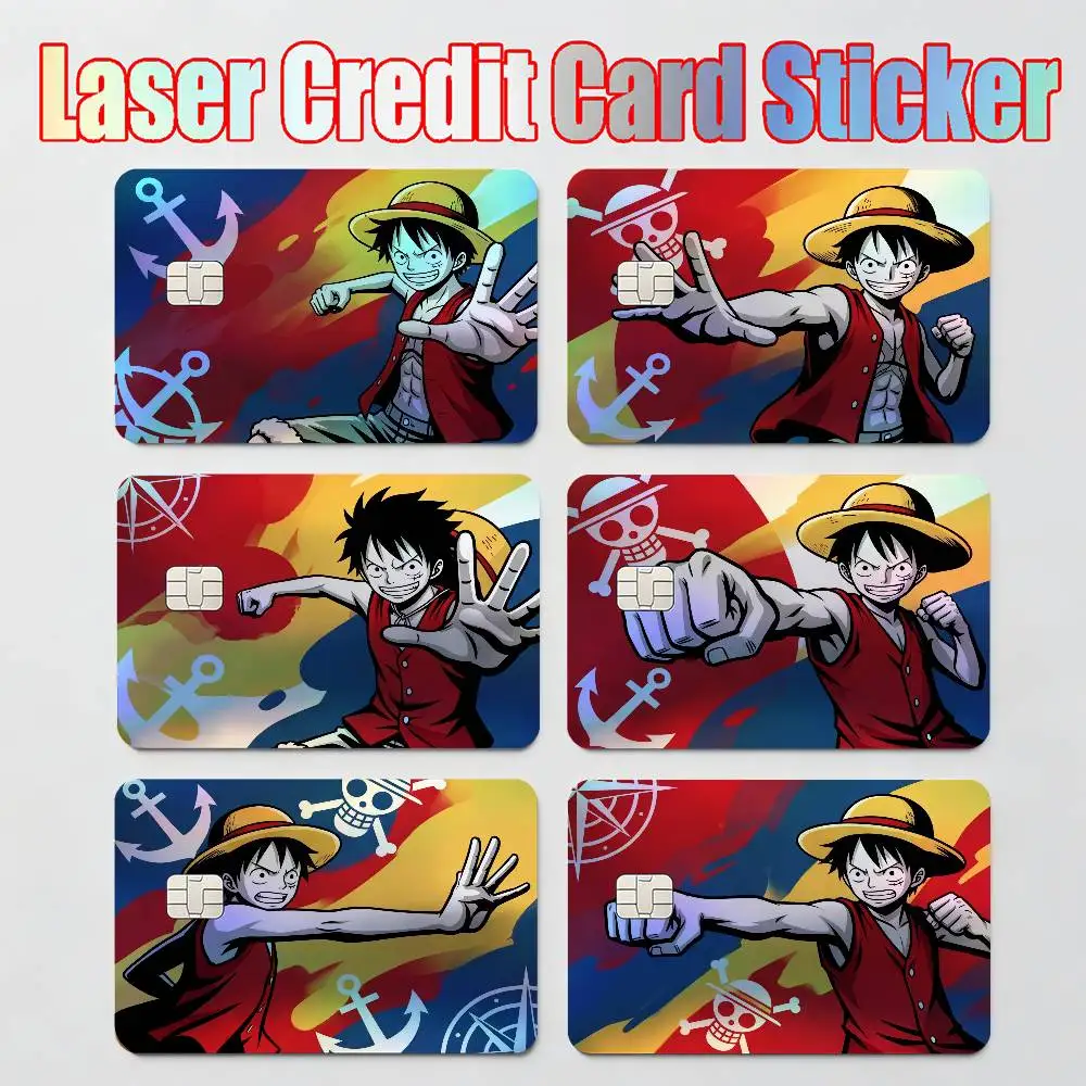 

stickers moto stickers ONE PIECE LUFFY ZORO SANJI ACE NAMI Laser Reflective Card Skin Sticker For Debit Credit Card