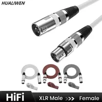 XLR Cable Male To Female M/F 3Pin OFC Audio Cable Foil+Braided Shielded for Microphone Mixer Amplifier 1m 2m 3m 5m 10m