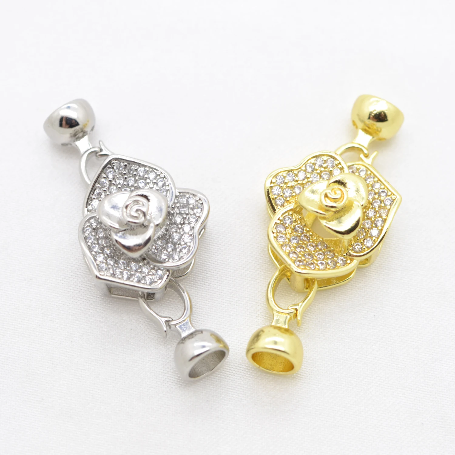 Butterfly Flower Jewelry Accessories Fine Insect Flower Connector Gold Silver Color Buckle Fastener Handmade Bracelet Clasps image 4