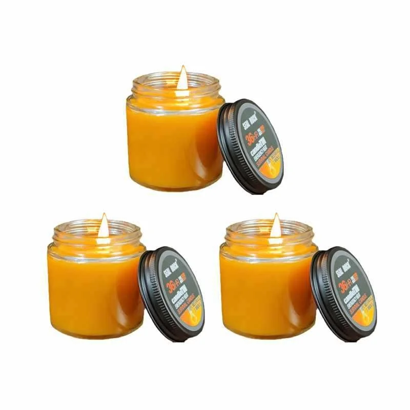 

3PCS Emergency Candle 36 Hour 3 Wick Long Lasting Beeswax Survival Candle With Aroma For Home Camping Fishing