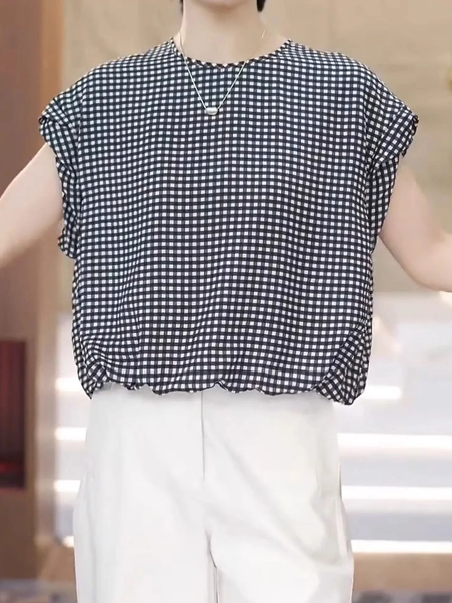 

Faionable Summer irt Korean Sle Commute ort Sve round Ne Print Silk Top Ele Brand Small irt Head over Heels