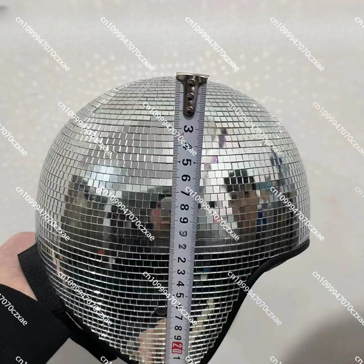 

Mirror Glass Disco Ball Helmet, Creative Mushroom Shape Party Decoration