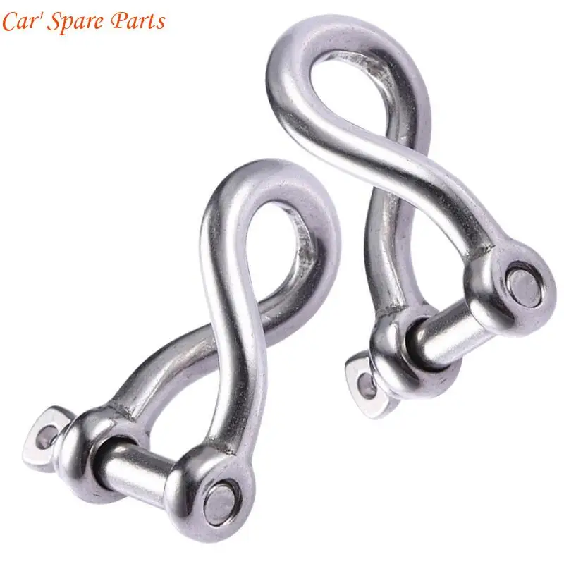 

Y4UA 2Pcs Heavy Duty Shackle 316 Stainless Twist Shackle Twisted Shackle Screw Pin 5/32" Screw Pin Shackle for Sailing