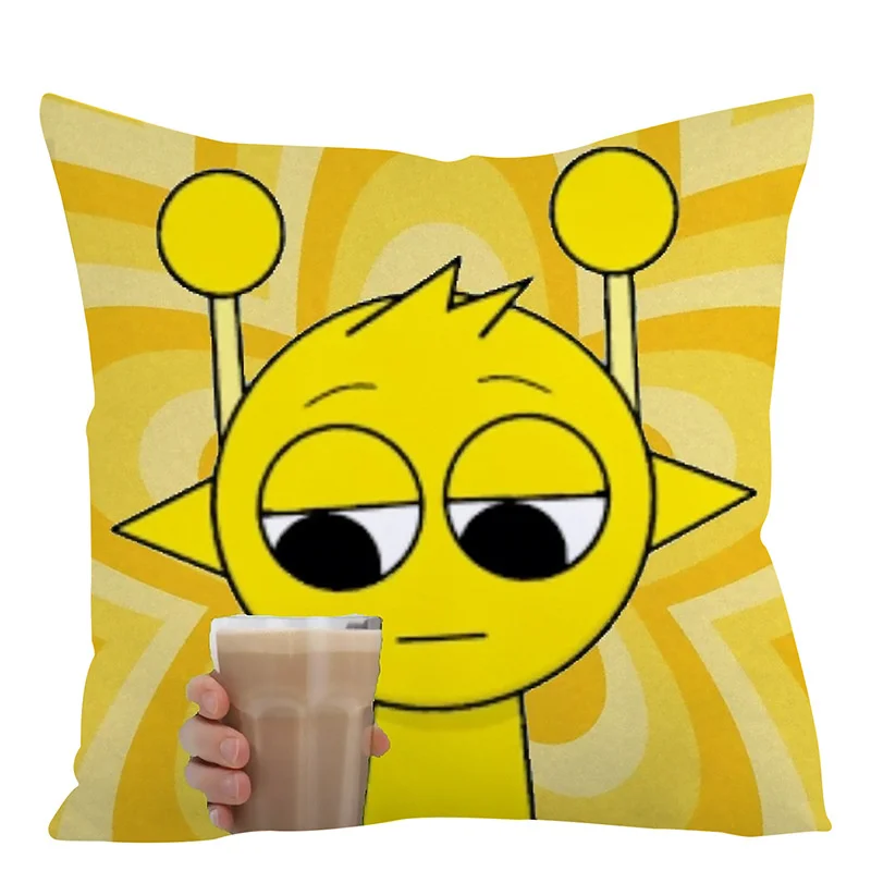 45x45cm Sprunki Pillow Case  Cute Anime Cartoon Pillowcase For Bed Christmas Decor Home Living Room Sofa Pillow Cushion Cover