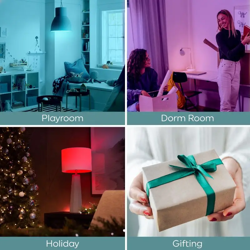 BR30 RGB Color Changing E26 LED Flood Light Bulb 16 Colors Remote Control Dimmable Energy Saving Party Mood Light for Bedroom