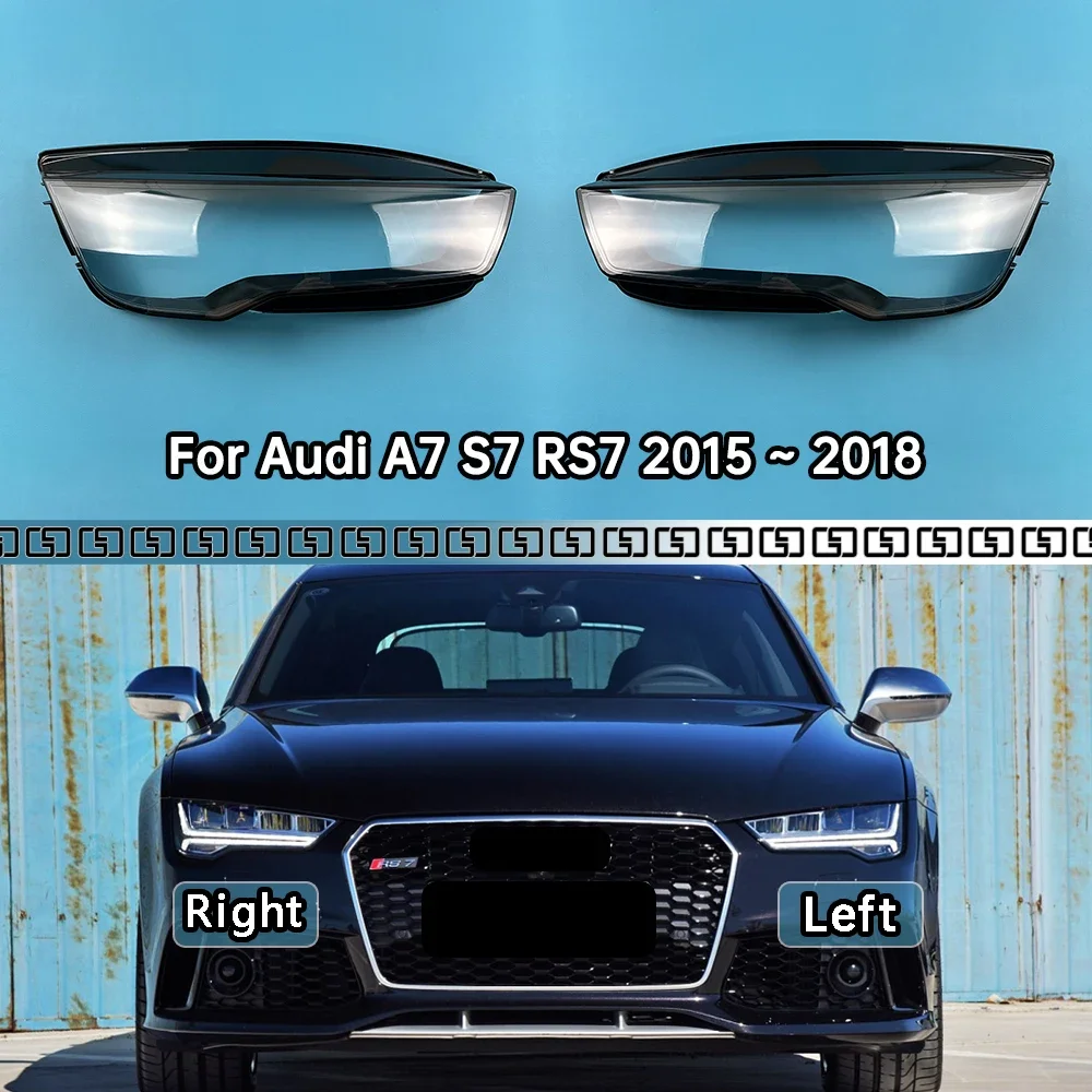 

For Audi A7 S7 RS7 2015 2016 2017 2018 Auto Headlamps Cover Lens Headlights Shade Transparent Lampshade Plexiglass Shell Replace