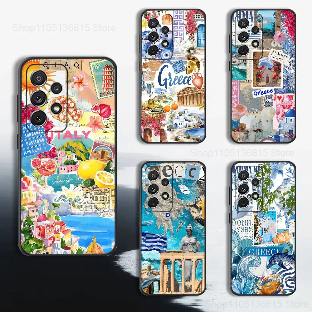 

Aegean Sea Art Greek Phone Case For Samsung S25,S24,S23,S22,S21,S20,S10,Ultra,Plus,Lite,FE,Soft Silicone Black Cover