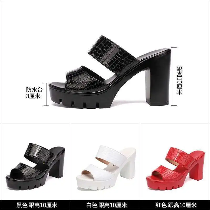 

Fashion High Heel Women Sandals Open Toe Breathable Summer Outdoor Slippers Thick Platform French Style Zapatos Diseñador Mujer