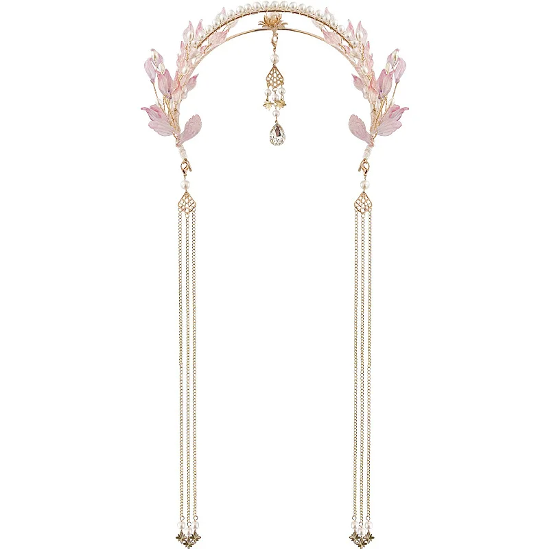 1Set Leaf Tassel Headband Elegant Chinese Style Hair Accessory for Women Hanfu Cosplay Photography Party Vintage Jewelry