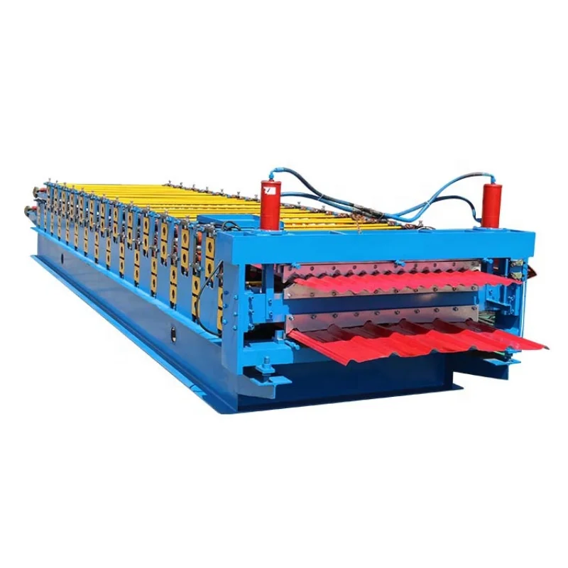 Colored PPGI /Aluzinc /Aluminum And Galvanized Coils Metal Double Layer Two Profiles Ibr Machine Forming Machine Production Line