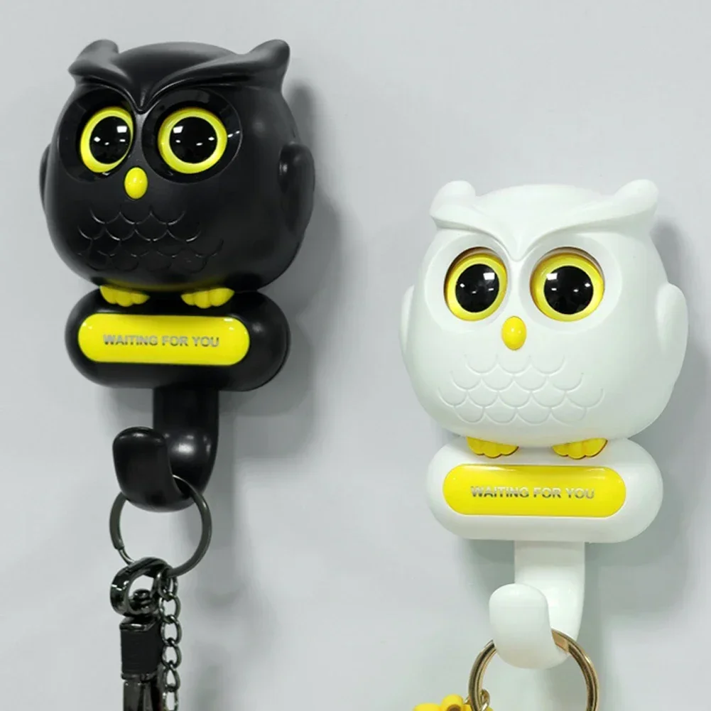 Creative Wall Hanger Automatic Open Close Eyes Owl Key Holder Key Hanger Storage Hook for Hanging Towels Hats Coat Bags Key