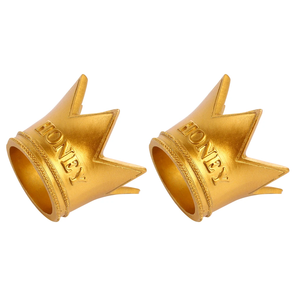 

2Pcs Golden Decoration Birthday Cake Cake Crown Topper Topper Wedding Adornment Resin NonFade Elegant Design CakeDecor