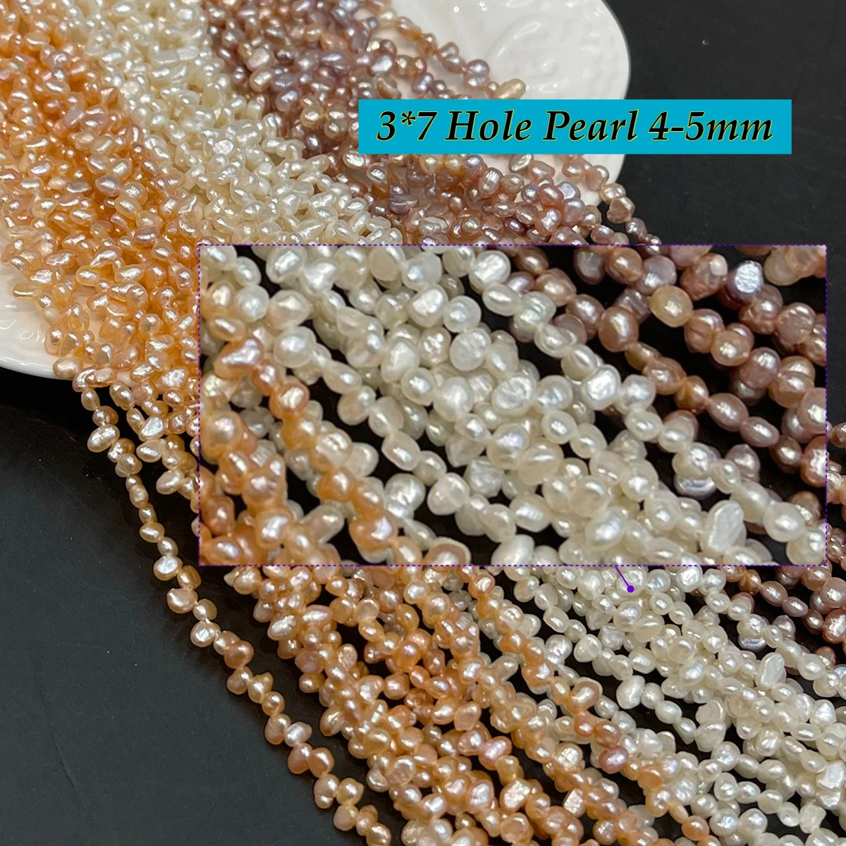 3*7 Hole Pearl Natural Freshwater Nugget Pearl 4-5mm For Jewelry Making DIY Necklace Bracelet Chains Earrings Accessory
