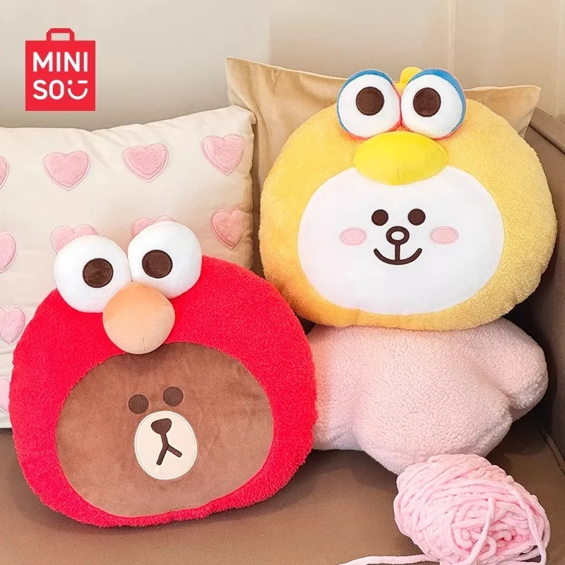 

Line Friends Co-brand SESAME STREET Series Cartoon Brown Pillow Plush Doll Cony Home Cute Girl Pillow Cushion Birthday Gift New