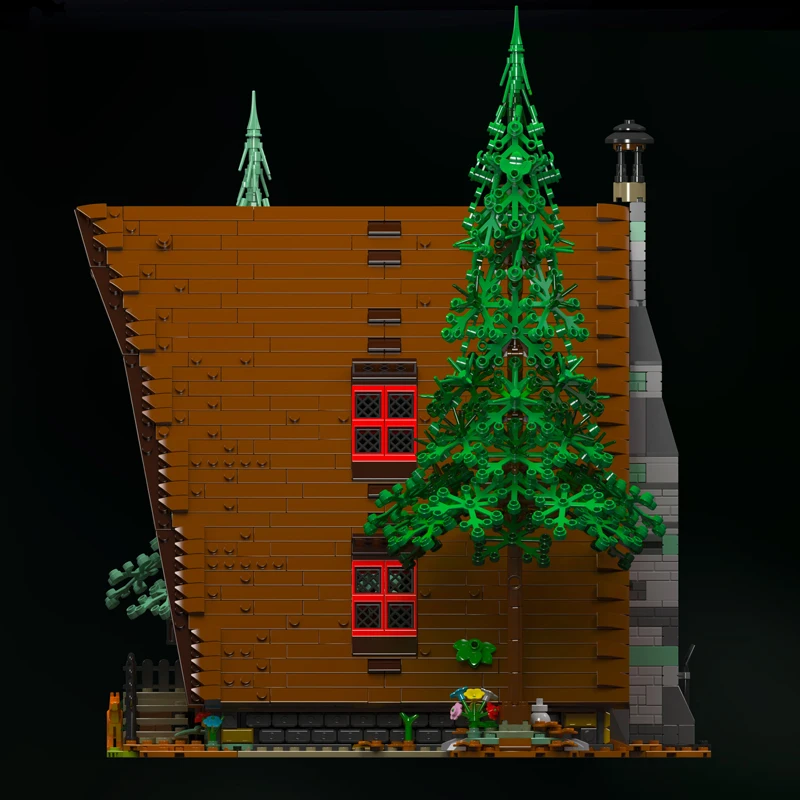 Mould King-Streetview Building Block para Crianças, MOC, Cabine de Natal na Floresta, Peças LED, Modelo de Brinquedos, Presentes de Natal, 16053