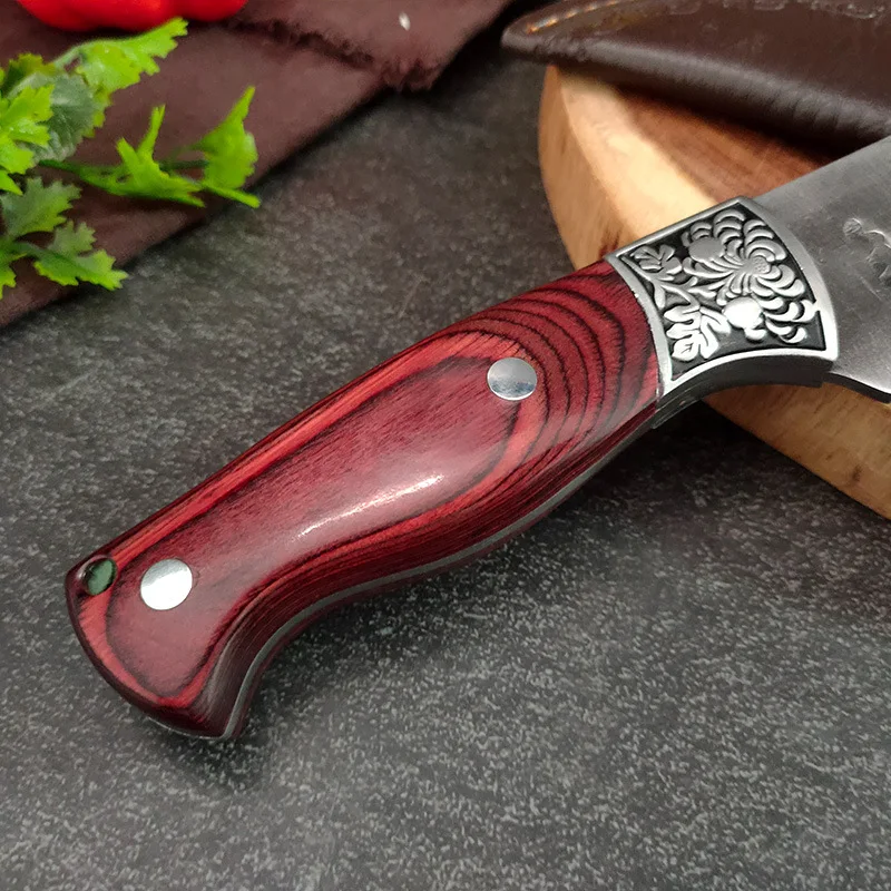 Coltello da cucina coltello per disossare forgiato mannaia da cuoco coltello da macellaio fatto a mano con fodero coltello multiuso di alta qualità