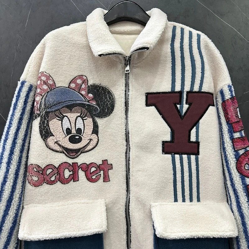 2025 Autumn Winter New Cartoon Furry Zipper Sweatshirt Jacket Ladies Loose Casual Age-Reducing Versatile Mid-Length Top Hoodies