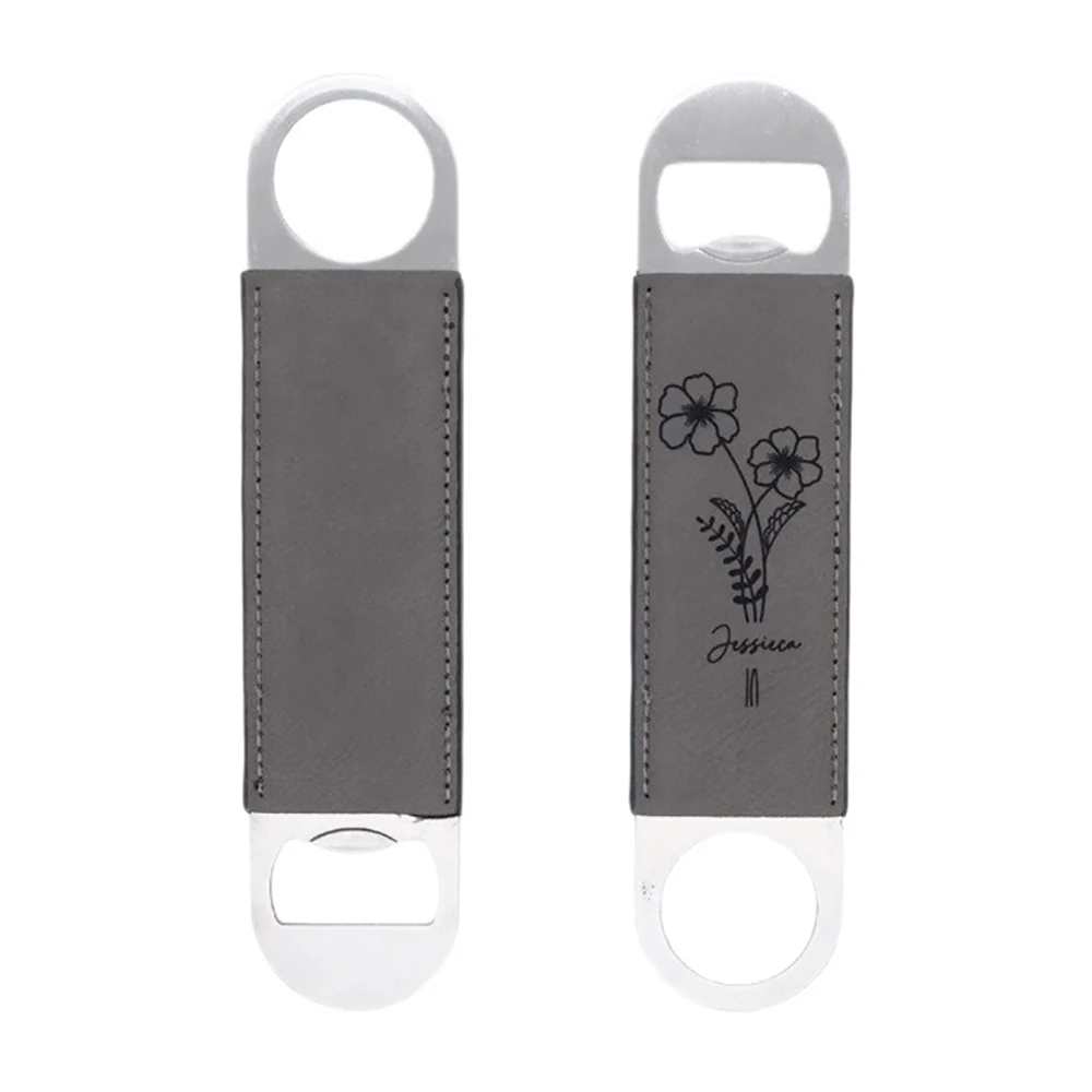 5pcs Blank Leather Wrapped Bottle Opener Custom Laser Engraved Beer Sublimation DIY Personalized Gift For Wedding