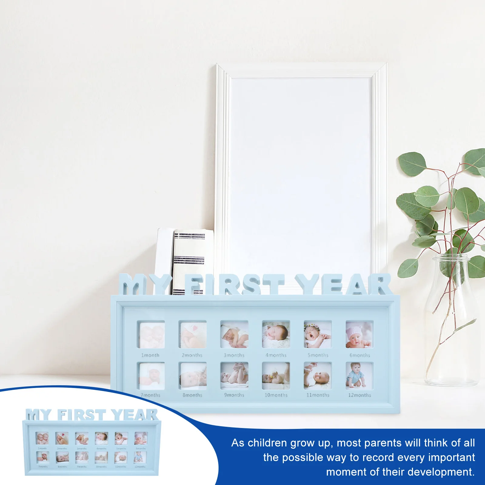 

Детская фоторамка на первый год, 12-месячные слоты для фотографий для роста младенцев, декор для детской комнаты или гостиной, детская фоторамка