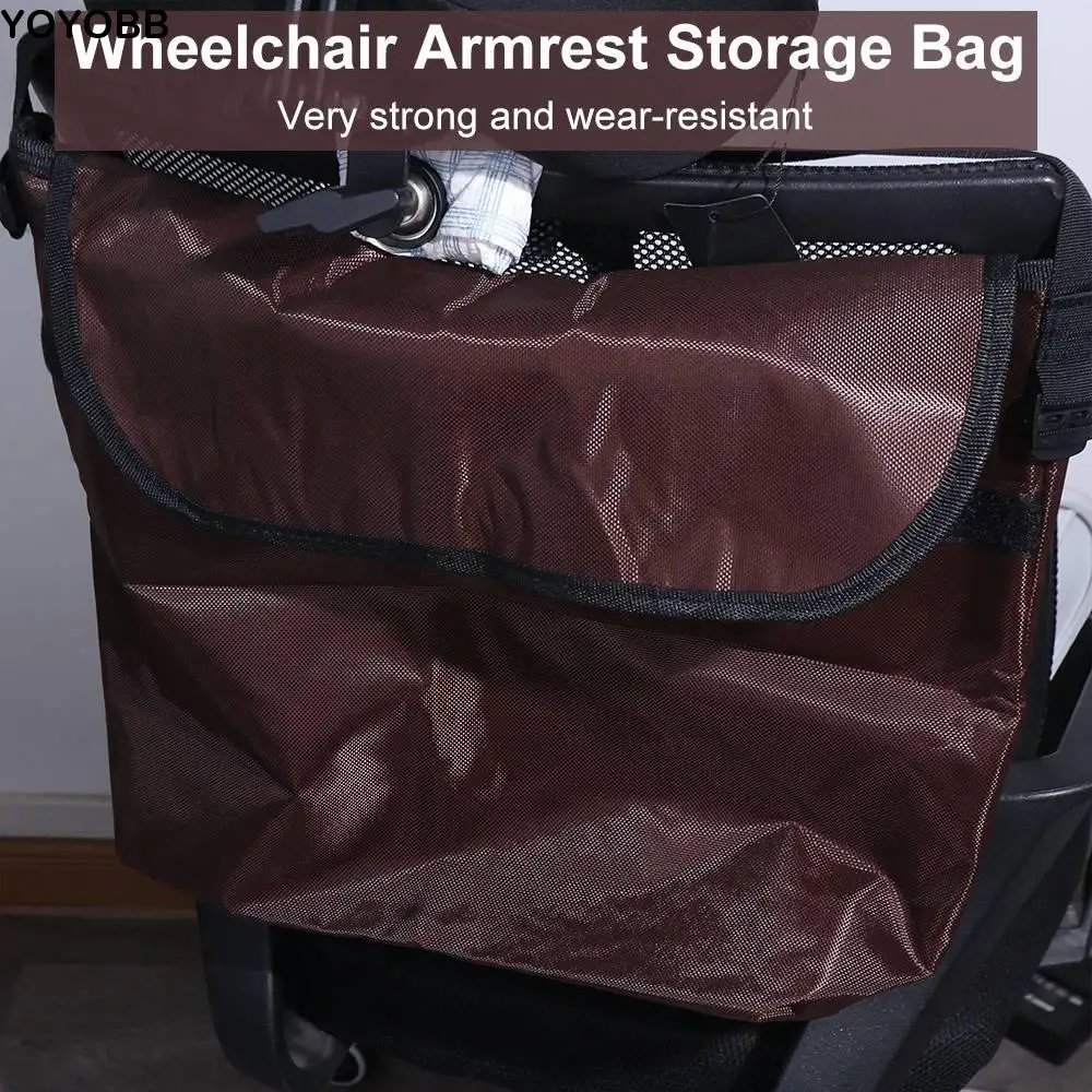 

Multi-pocket Wheelchair Armrest Storage Bag Portable Waterproof Seat Armrest Side Storage Pocket Wear-resistant with Buckle