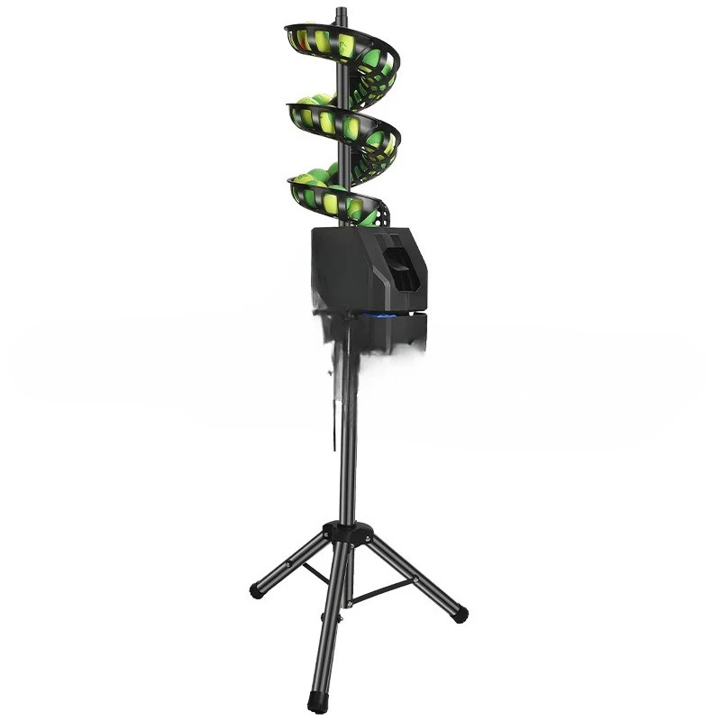 Tennis pickleball single practice serve machine with catch net practitioner
